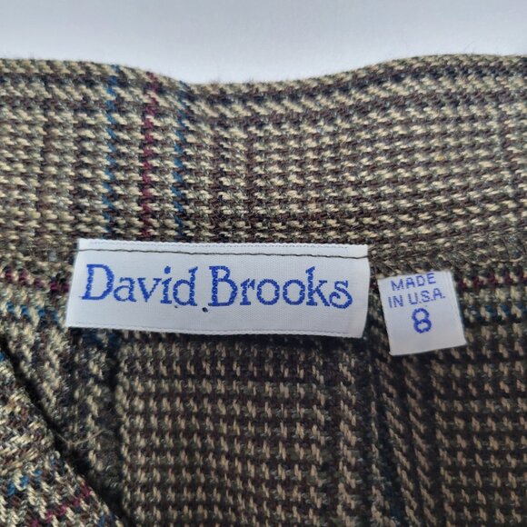 Vintage 80s David Brooks Worsted Wool Silk Blend Midi Skirt Made in USA Size 8 - Picture 6 of 11